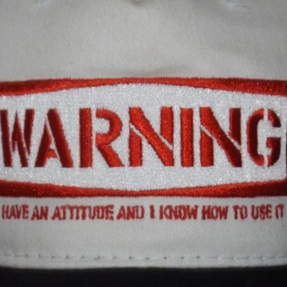 Steve and Barry Headgear Snapback Adjustable "Warning" Cap #0032 - Picture 2 of 7